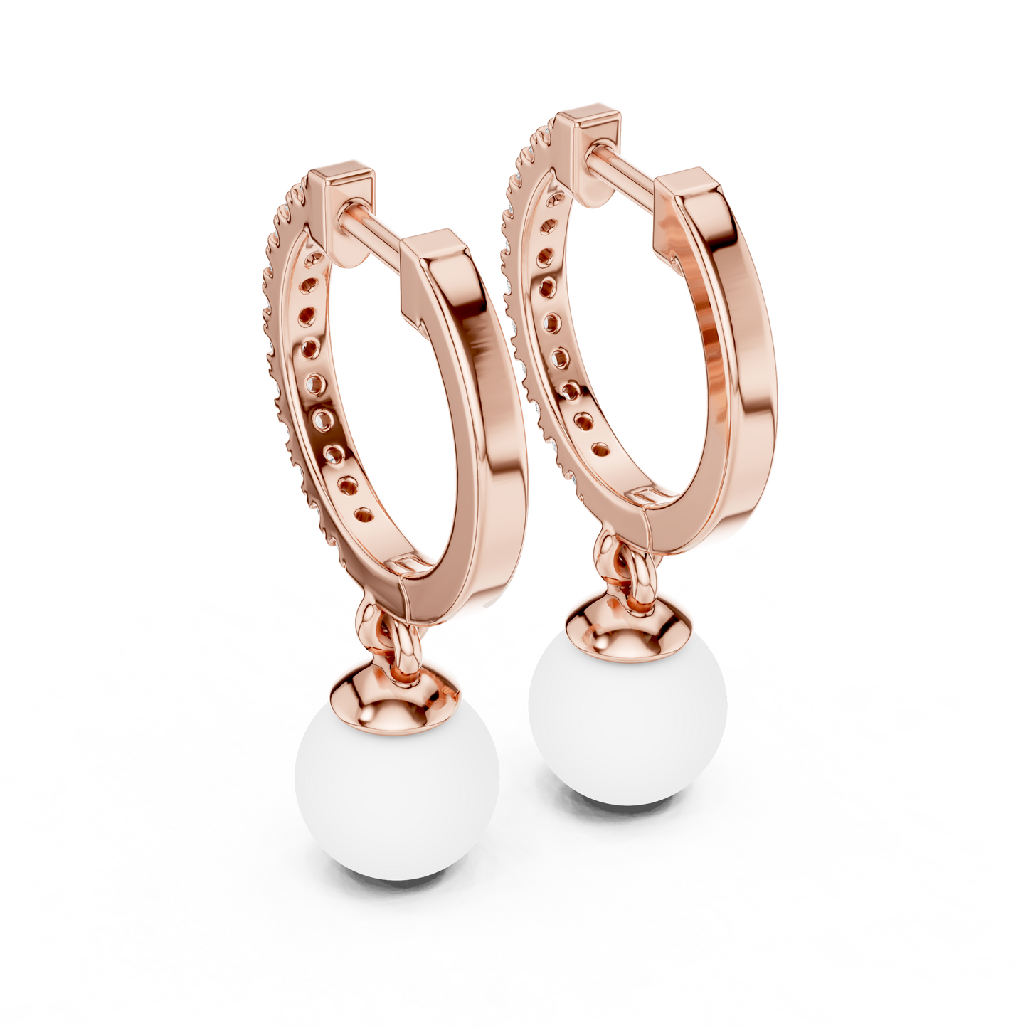 Bright Nest Pearl Earrings • Glitter Diamond Hoops • Effortless Elevated Look • Gift For Fiancée
