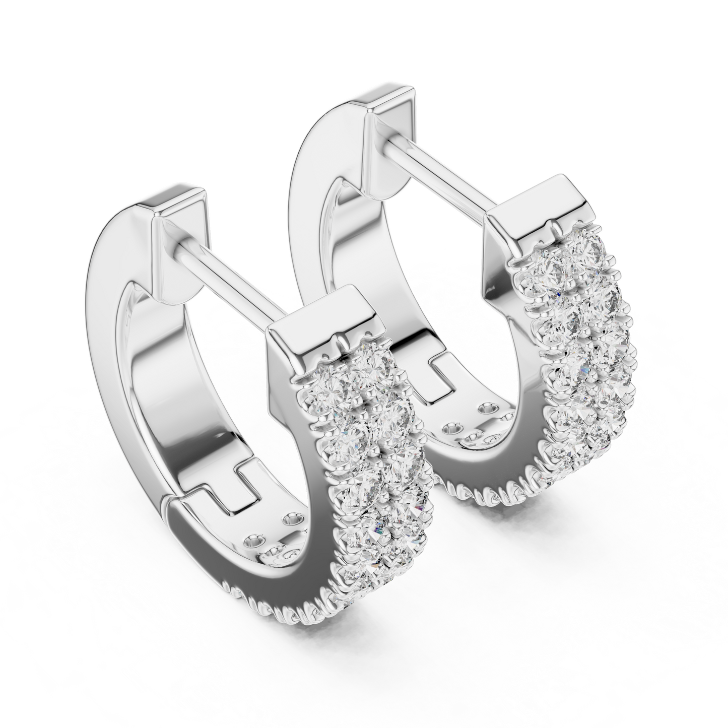 Double Row Hoops Crystal Flash Touch - bridal huggie earrings - Glamorous Huggie Radiance Women Accessory (Copy)