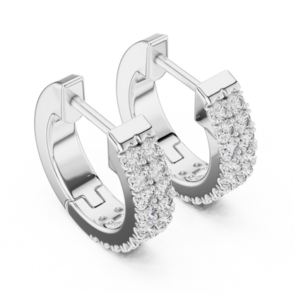 Double Row Hoops Crystal Flash Touch - bridal huggie earrings - Glamorous Huggie Radiance Women Accessory (Copy)