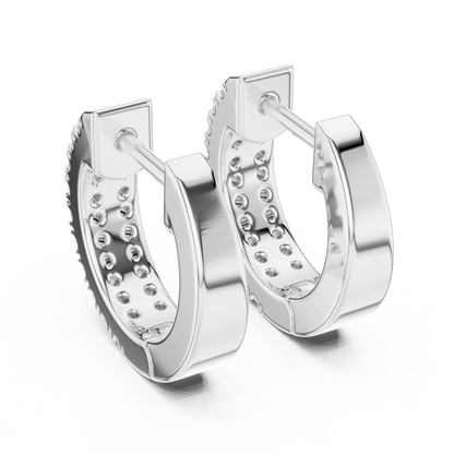 Double Row Hoops Crystal Flash Touch - bridal huggie earrings - Glamorous Huggie Radiance Women Accessory (Copy)