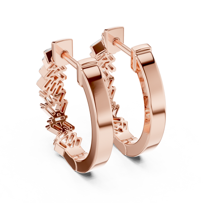 Baguette Hoop Earrings • Gold Sparkle Huggies • Minimal Luxury Jewelry - Timeless Shine Earrings