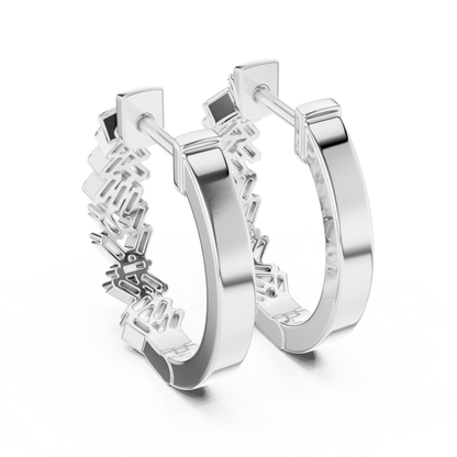 Baguette Hoop Earrings • Gold Sparkle Huggies • Minimal Luxury Jewelry - Timeless Shine Earrings