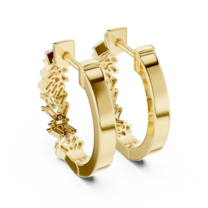 Baguette Hoop Earrings • Gold Sparkle Huggies • Minimal Luxury Jewelry - Timeless Shine Earrings