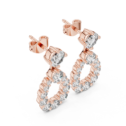 Starlight Cascade Teardrop Halos • Ultra-Refined Diamond Drops • Gold Luxury Edition • Gift  For Her