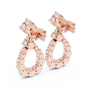 Starlight Cascade Teardrop Halos • Ultra-Refined Diamond Drops • Gold Luxury Edition • Gift  For Her