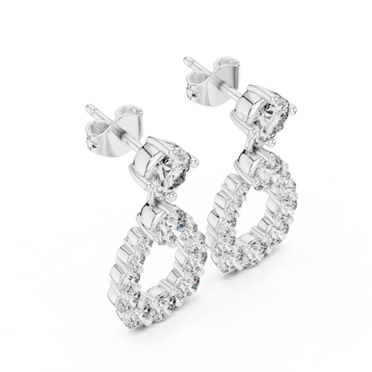 Starlight Cascade Teardrop Halos • Ultra-Refined Diamond Drops • Gold Luxury Edition • Gift  For Her