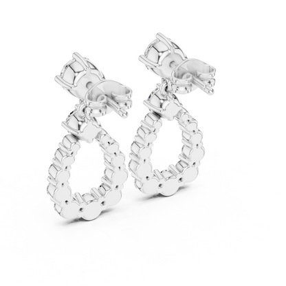 Starlight Cascade Teardrop Halos • Ultra-Refined Diamond Drops • Gold Luxury Edition • Gift  For Her