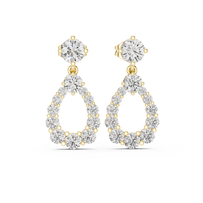 Starlight Cascade Teardrop Halos • Ultra-Refined Diamond Drops • Gold Luxury Edition • Gift  For Her