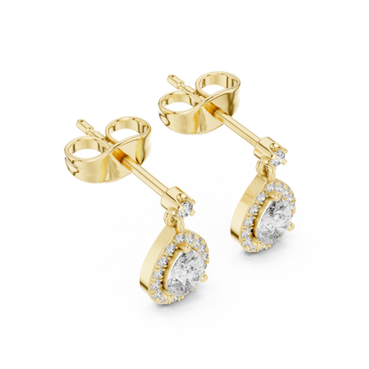 Delicate Drop Earrings | Oval Halo Sparkle | Chic Everyday Lightweight Luxury Design