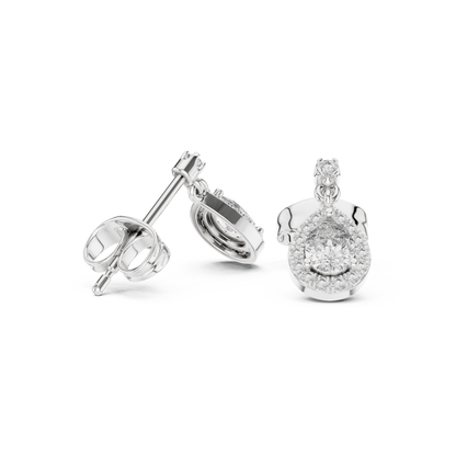 Delicate Drop Earrings | Oval Halo Sparkle | Chic Everyday Lightweight Luxury Design