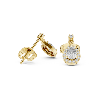 Delicate Drop Earrings | Oval Halo Sparkle | Chic Everyday Lightweight Luxury Design