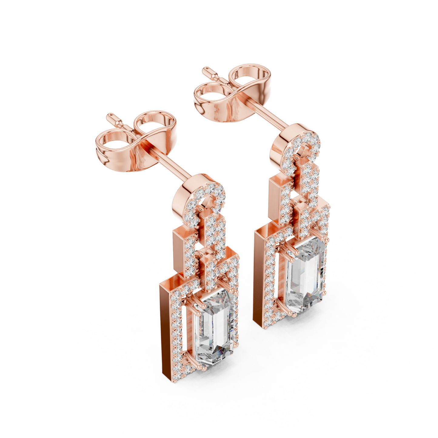 Sophisticated Gold Drops • Emerald Cut Dangles • Chic Party Jewelry - Geometric Dangle Wedding Gift