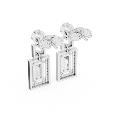 Sophisticated Gold Drops • Emerald Cut Dangles • Chic Party Jewelry - Geometric Dangle Wedding Gift