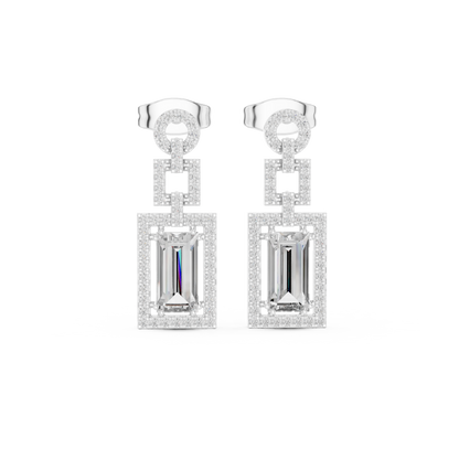 Sophisticated Gold Drops • Emerald Cut Dangles • Chic Party Jewelry - Geometric Dangle Wedding Gift