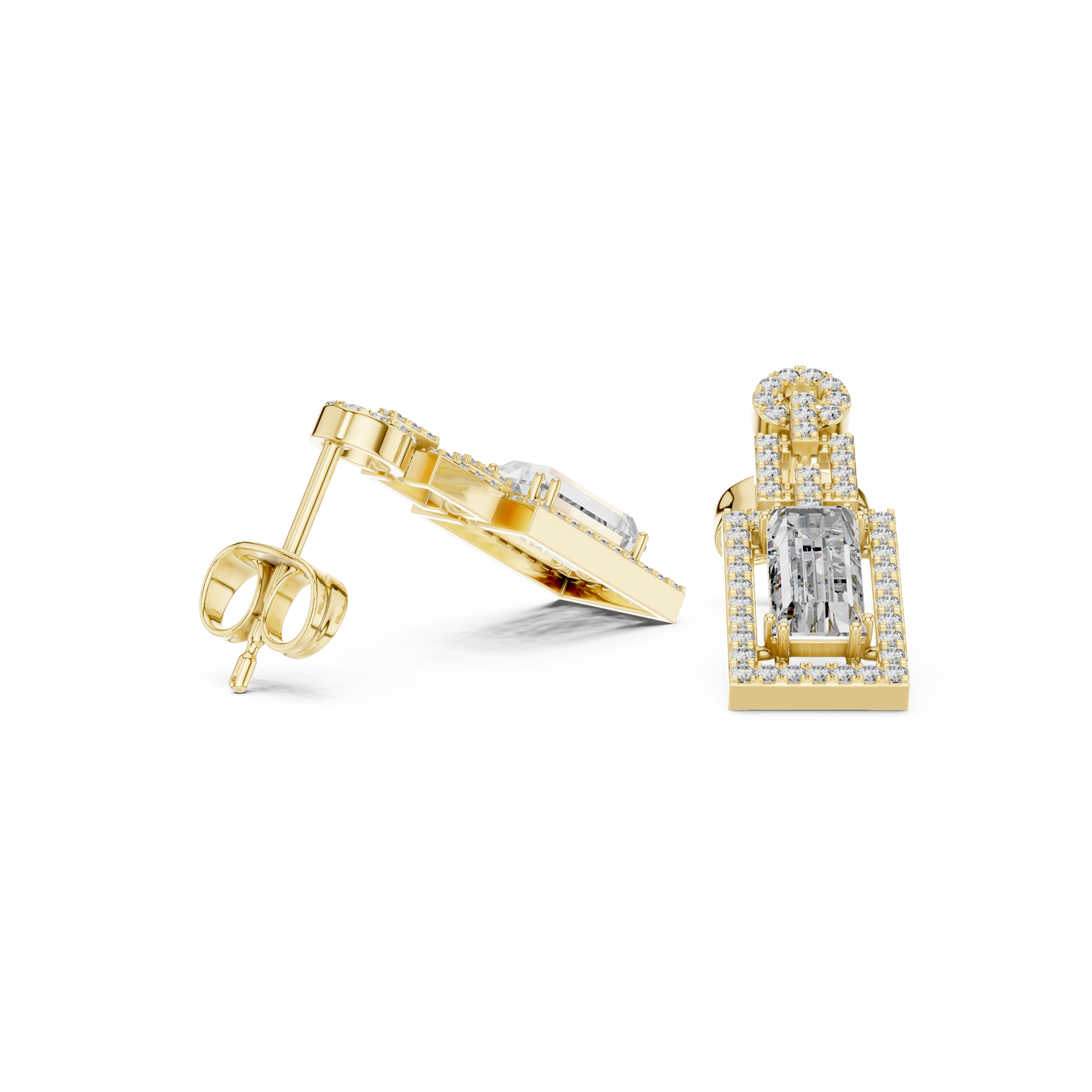 Sophisticated Gold Drops • Emerald Cut Dangles • Chic Party Jewelry - Geometric Dangle Wedding Gift