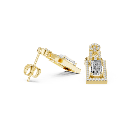 Sophisticated Gold Drops • Emerald Cut Dangles • Chic Party Jewelry - Geometric Dangle Wedding Gift