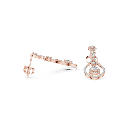 Elysian Orbit Diamond Earrings • Double-Halo Teardrop Drops • Modern Bridal Dangle Jewelry