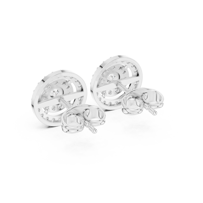 Lumière Multi-Ring Diamond Stud Earrings · Triple-Layer Halo · Fine Gold Luxury by HBPrestige Jewels