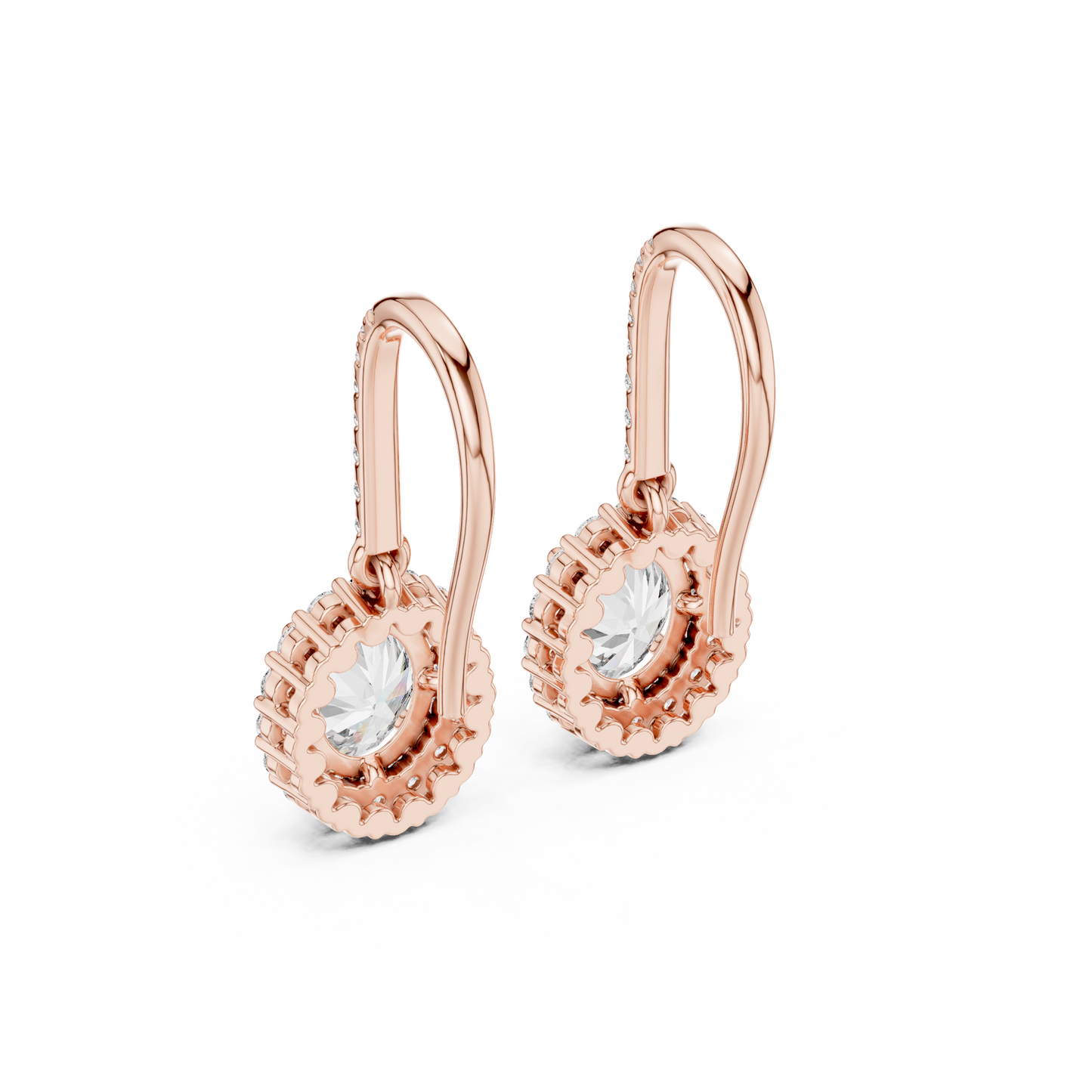 Goddess Glow Oval Drop Earrings • Lux Halo CZ Design • Glam  Bridal & Party Jewelry