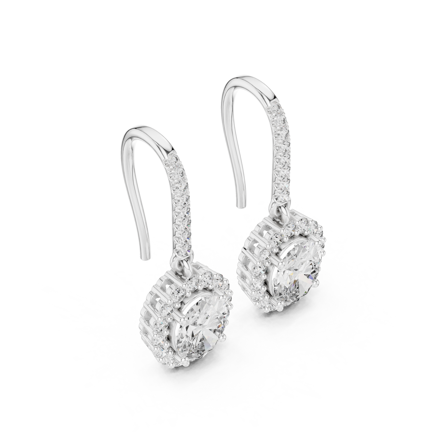 Goddess Glow Oval Drop Earrings • Lux Halo CZ Design • Glam  Bridal & Party Jewelry