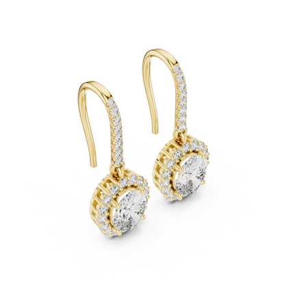 Goddess Glow Oval Drop Earrings • Lux Halo CZ Design • Glam  Bridal & Party Jewelry