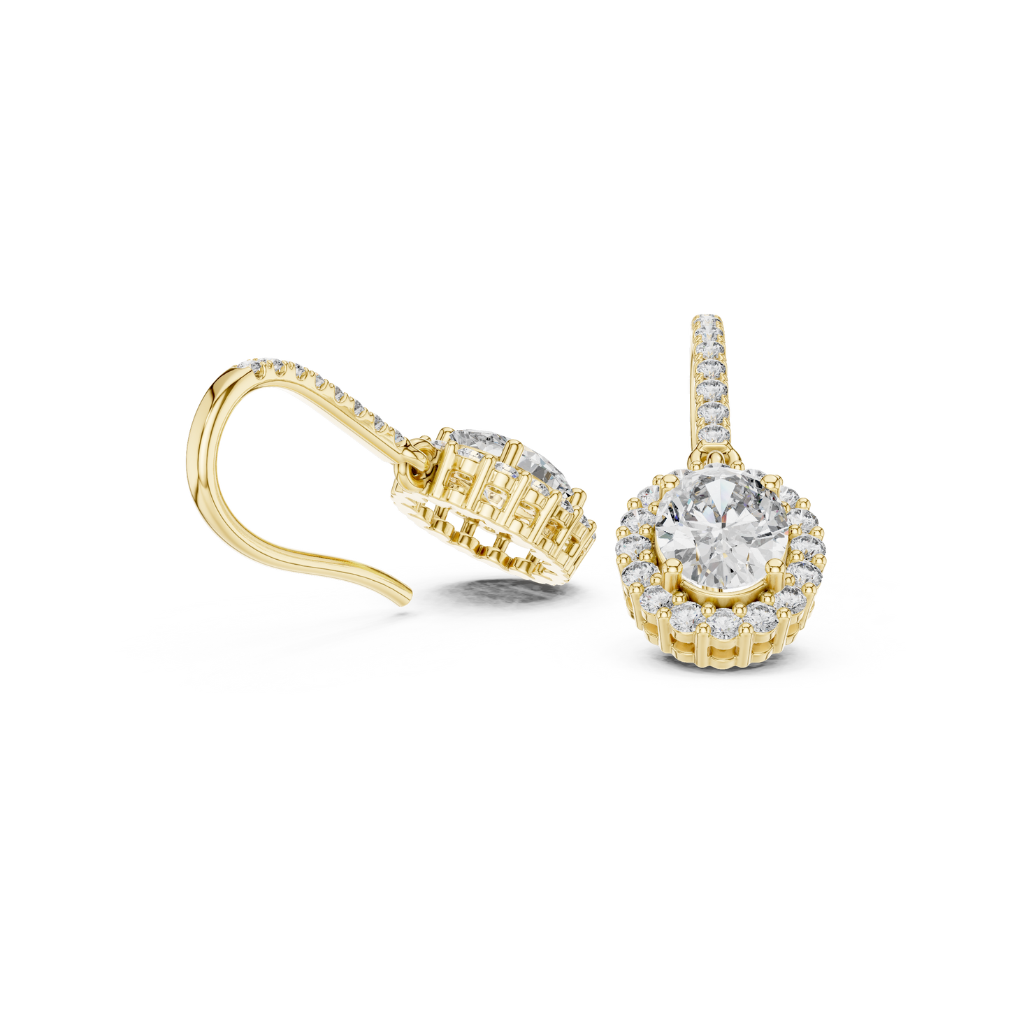 Goddess Glow Oval Drop Earrings • Lux Halo CZ Design • Glam  Bridal & Party Jewelry