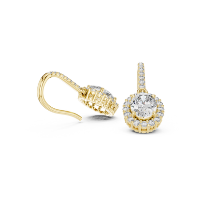 Goddess Glow Oval Drop Earrings • Lux Halo CZ Design • Glam  Bridal & Party Jewelry