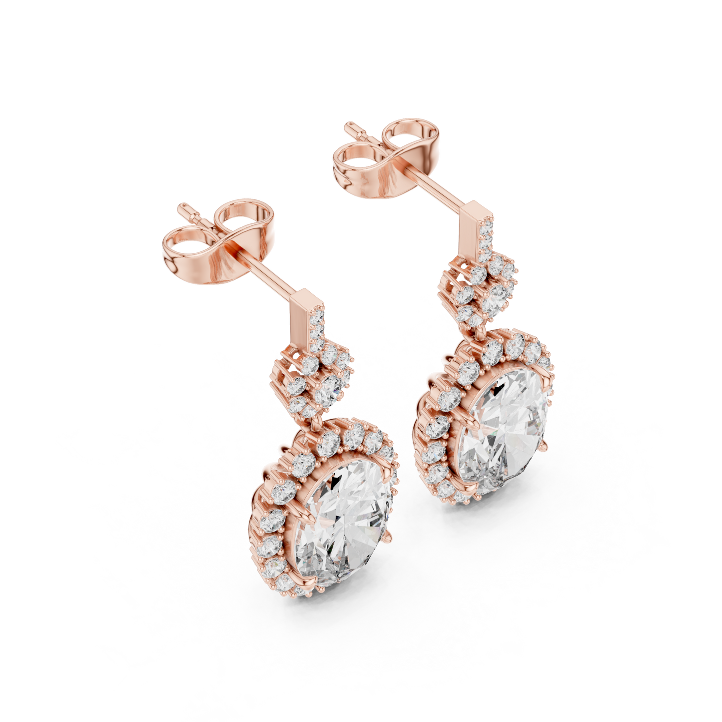 Dynasty Oval Halo Cluster Earrings • Heritage-Inspired Diamond Drops • Iconic Sparkle Design