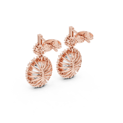 Dynasty Oval Halo Cluster Earrings • Heritage-Inspired Diamond Drops • Iconic Sparkle Design