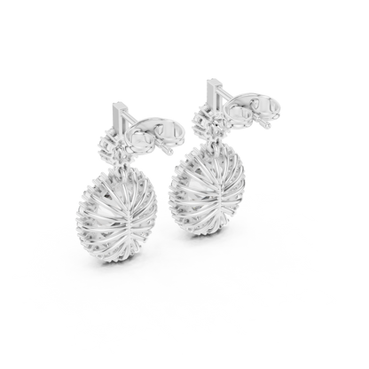 Dynasty Oval Halo Cluster Earrings • Heritage-Inspired Diamond Drops • Iconic Sparkle Design