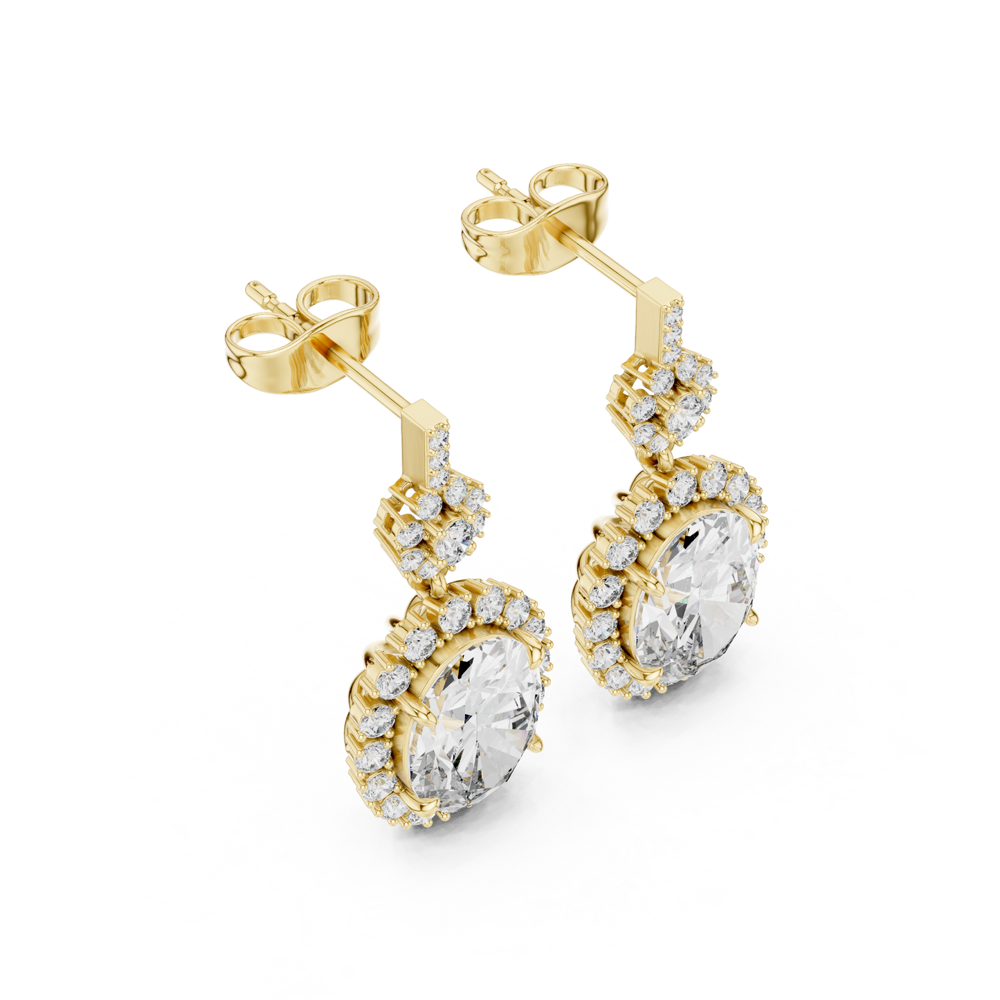 Dynasty Oval Halo Cluster Earrings • Heritage-Inspired Diamond Drops • Iconic Sparkle Design