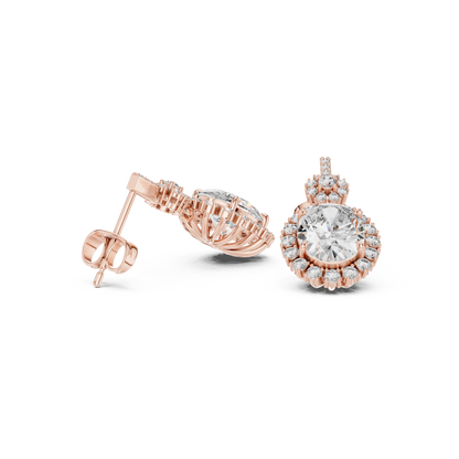 Dynasty Oval Halo Cluster Earrings • Heritage-Inspired Diamond Drops • Iconic Sparkle Design