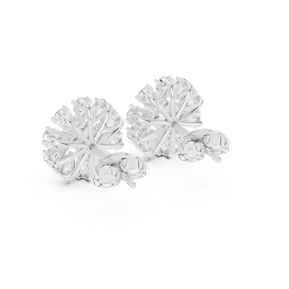 QuantumPetal HaloFusion Stud Earrings – High-Brilliance Swirl Cluster Diamonds | Elite Fine Jewelry