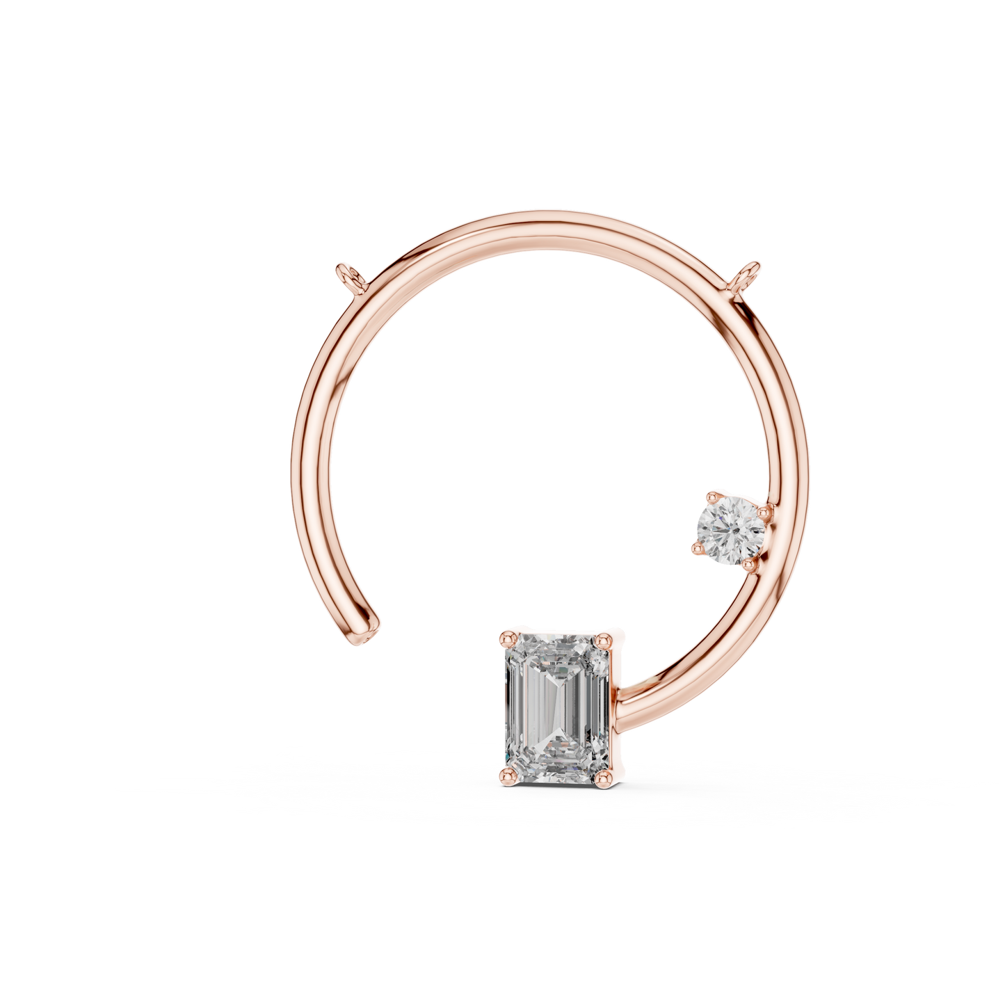 Celestial Arc Diamond - Dual Cut Halo Rare - Power Pendant Combo - Eclipse Frame Luxe - Emerald Round Fusion - Ultra Rare Pendant Combo