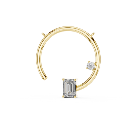 Celestial Arc Diamond - Dual Cut Halo Rare - Power Pendant Combo - Eclipse Frame Luxe - Emerald Round Fusion - Ultra Rare Pendant Combo