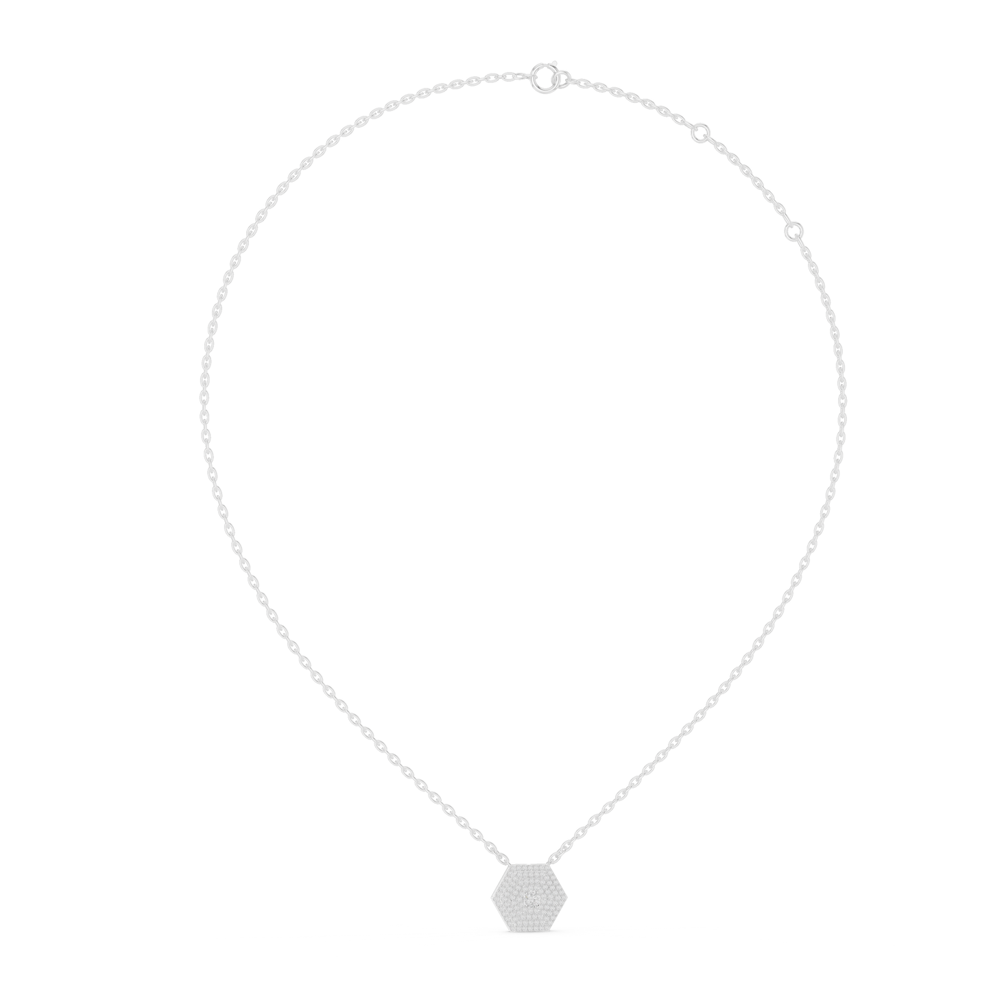 Elite Hexa Geometry Diamond Pendant Combo With Triple Tone Statement Finish