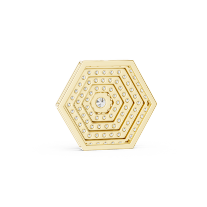 Elite Hexa Geometry Diamond Pendant Combo With Triple Tone Statement Finish