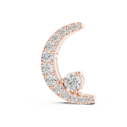 Crescent Halo Diamond Pendant - Eternal Curve Brilliance - Minimal Royal Elegance Designer Jewelry