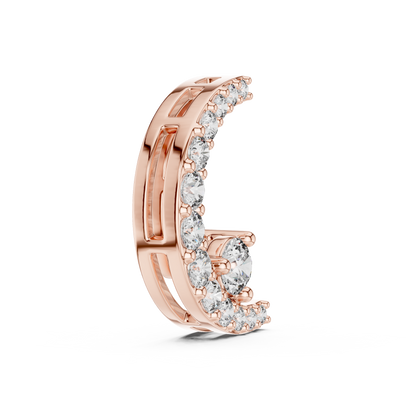 Crescent Halo Diamond Pendant - Eternal Curve Brilliance - Minimal Royal Elegance Designer Jewelry