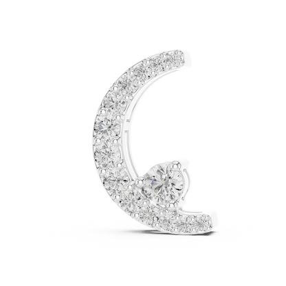 Crescent Halo Diamond Pendant - Eternal Curve Brilliance - Minimal Royal Elegance Designer Jewelry