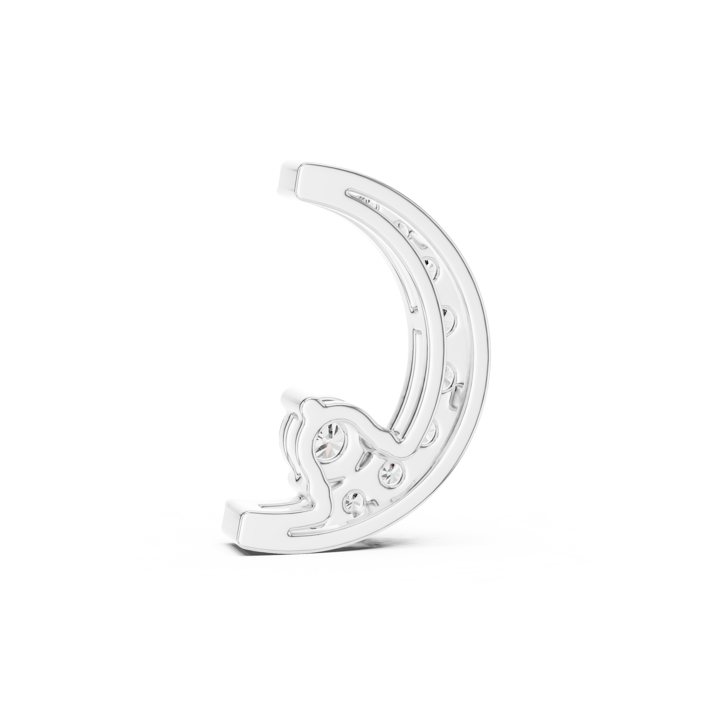 Crescent Halo Diamond Pendant - Eternal Curve Brilliance - Minimal Royal Elegance Designer Jewelry