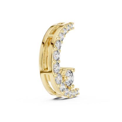 Crescent Halo Diamond Pendant - Eternal Curve Brilliance - Minimal Royal Elegance Designer Jewelry