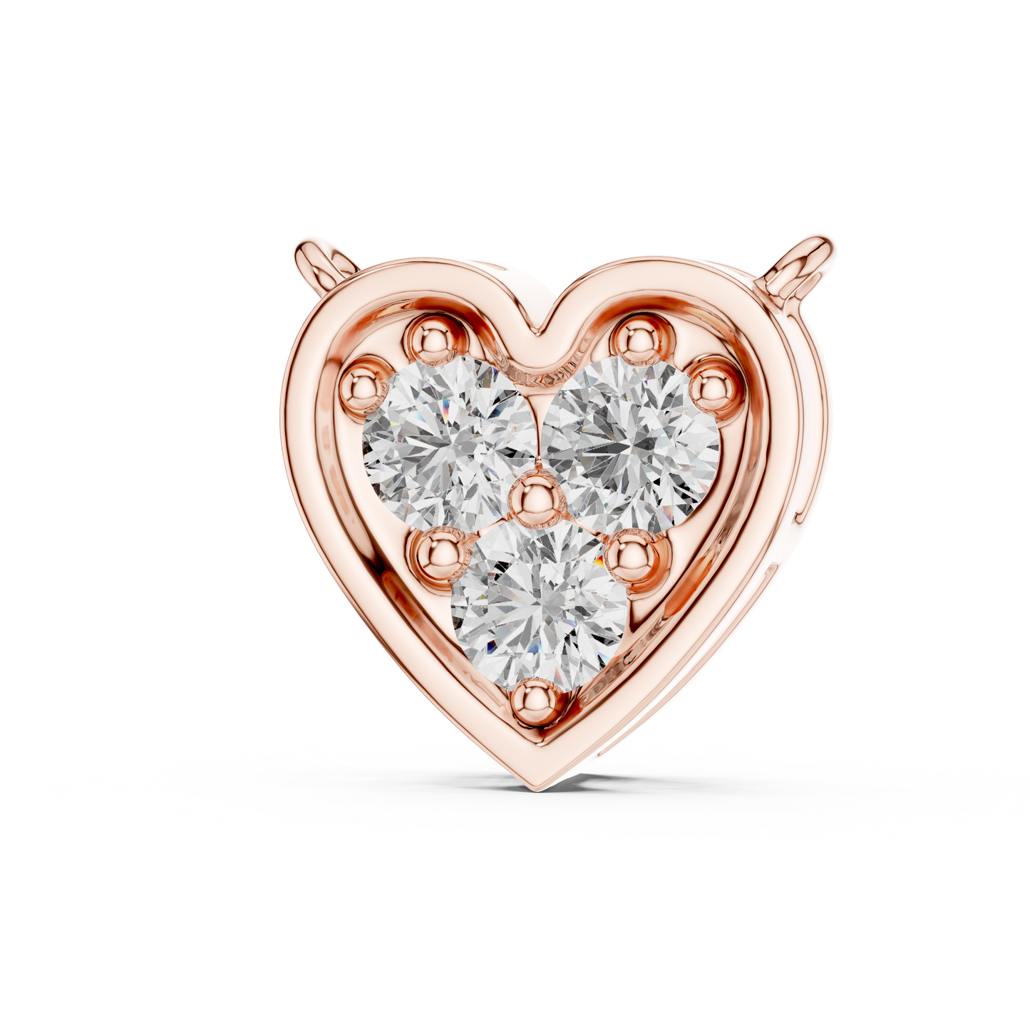 Yellow Rose White Gold | Heart Diamond Pendant Trio | Eternal Love Spark Luxury Combo
