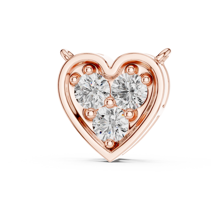 Yellow Rose White Gold | Heart Diamond Pendant Trio | Eternal Love Spark Luxury Combo