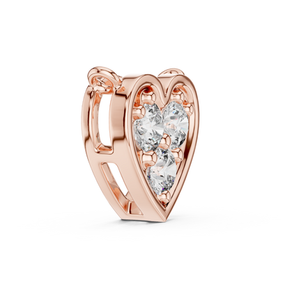 Yellow Rose White Gold | Heart Diamond Pendant Trio | Eternal Love Spark Luxury Combo