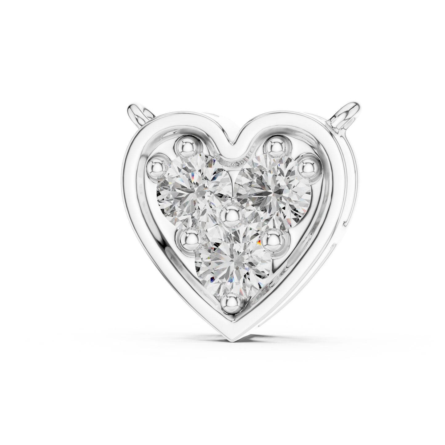 Yellow Rose White Gold | Heart Diamond Pendant Trio | Eternal Love Spark Luxury Combo
