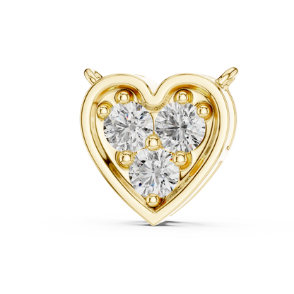Yellow Rose White Gold | Heart Diamond Pendant Trio | Eternal Love Spark Luxury Combo