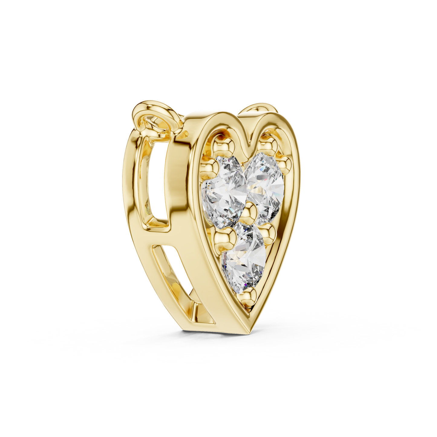 Yellow Rose White Gold | Heart Diamond Pendant Trio | Eternal Love Spark Luxury Combo