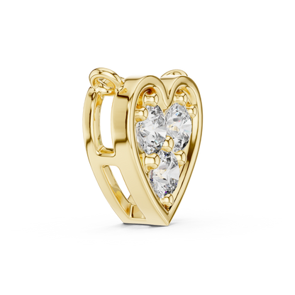 Yellow Rose White Gold | Heart Diamond Pendant Trio | Eternal Love Spark Luxury Combo