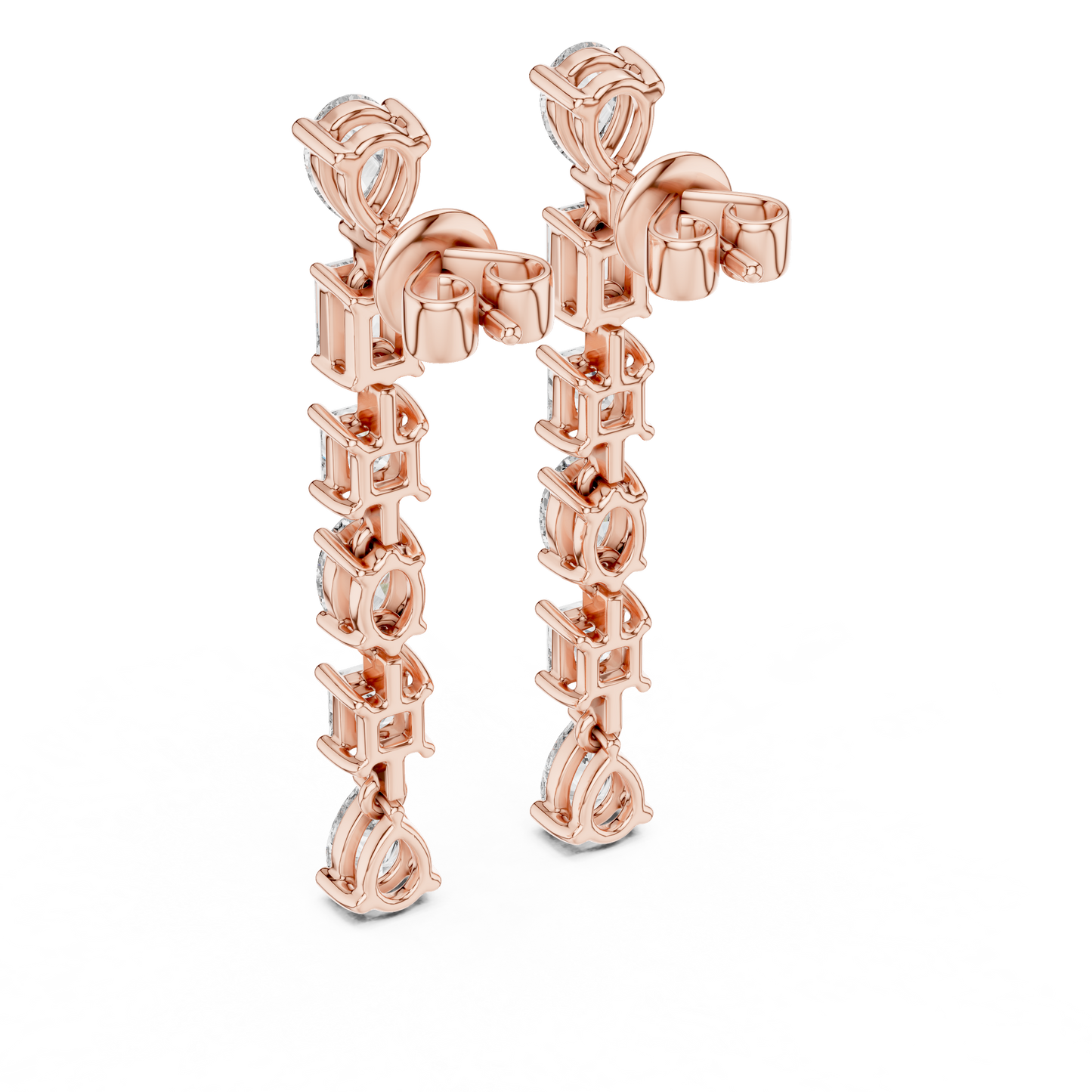 Luxury Multi-Shape Drop Earrings | Gold Long Dangle Sparkle | Bridal Statement Jewelry Gift